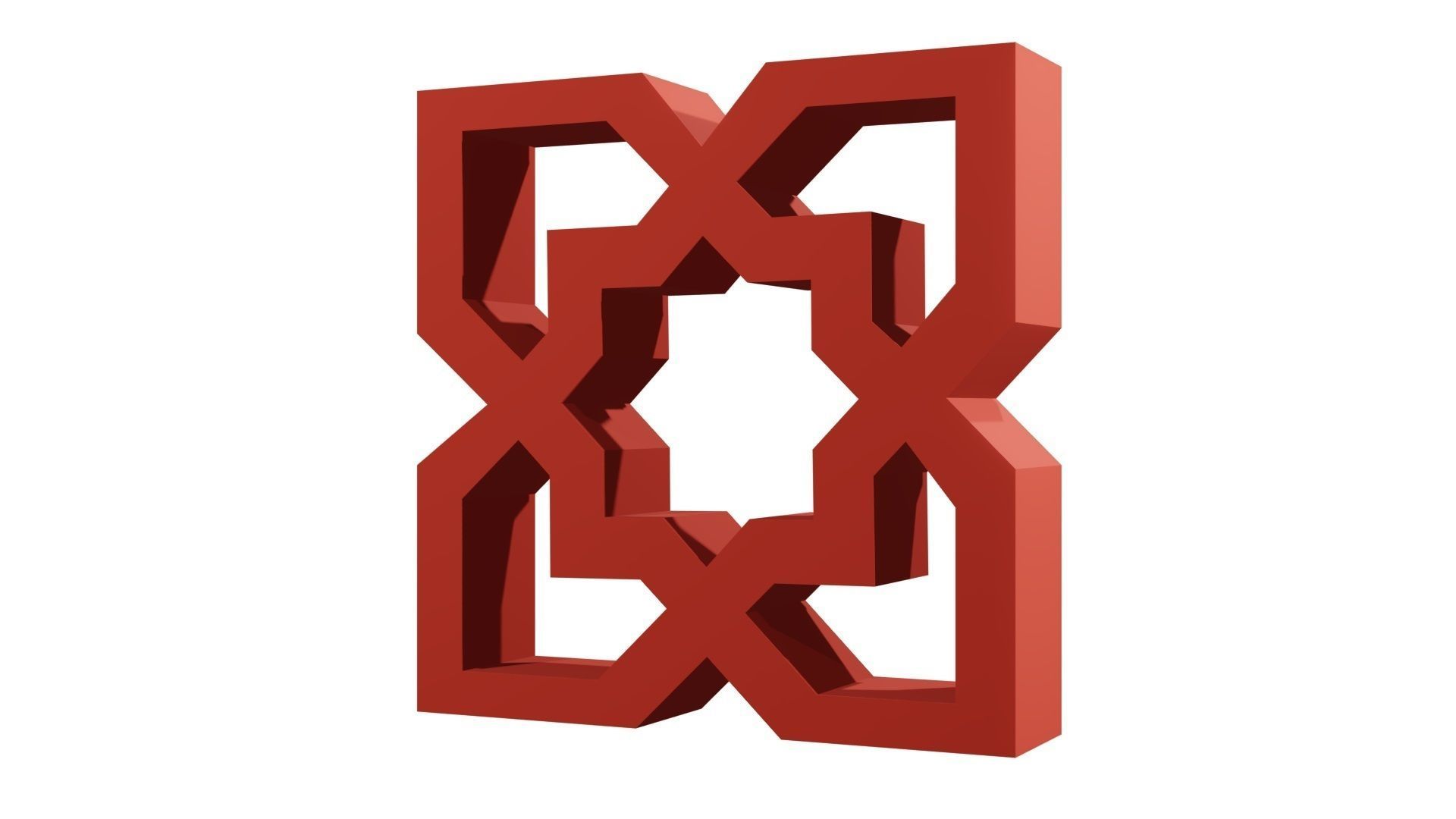 Brick Jaali Star 8 3D model_5