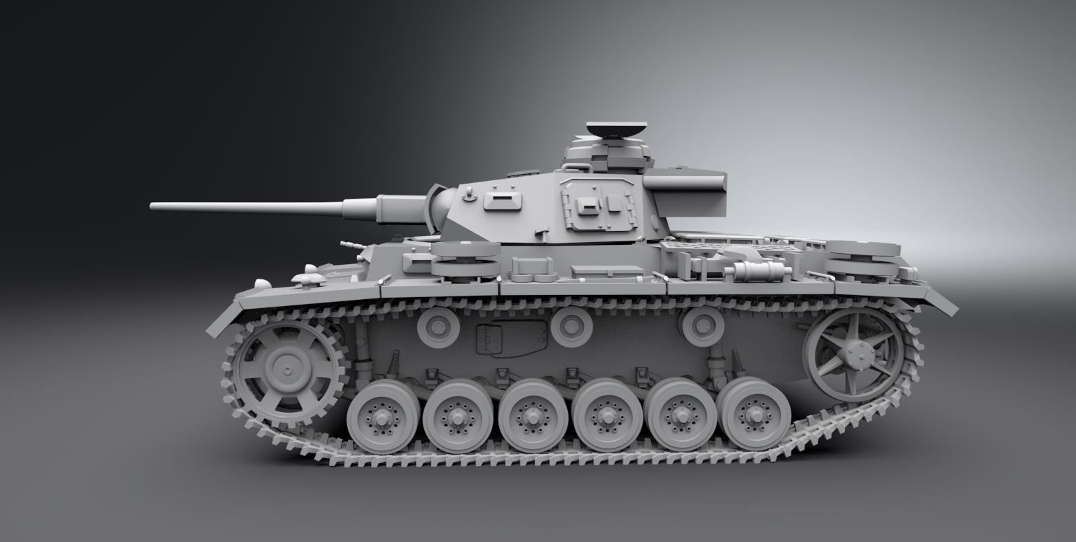 Panzer 3 Scale Model 3D print model_1