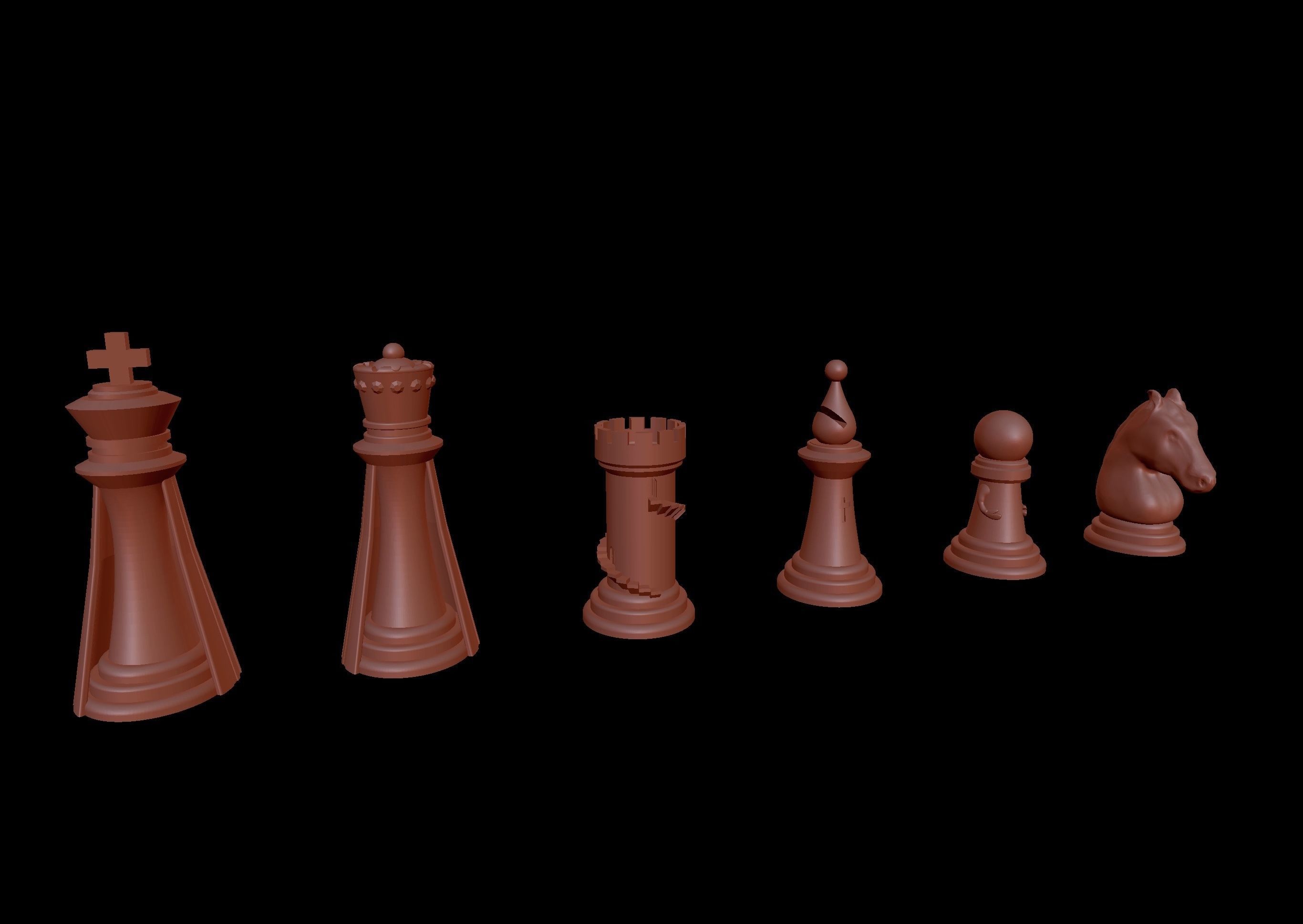Custom CHESS Pieces STL files to print in 3D 3D print model_5