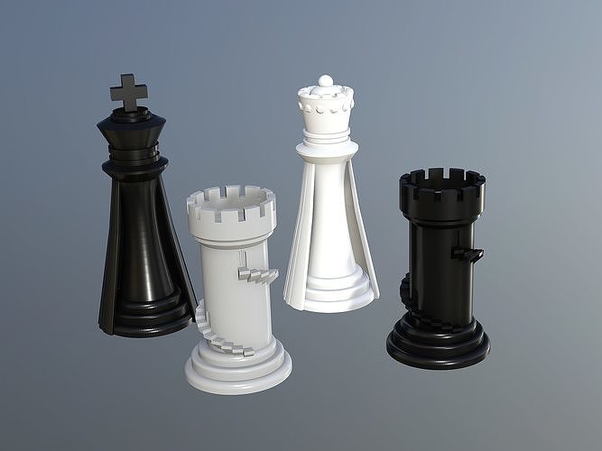 Custom CHESS Pieces STL files to print in 3D 3D print model