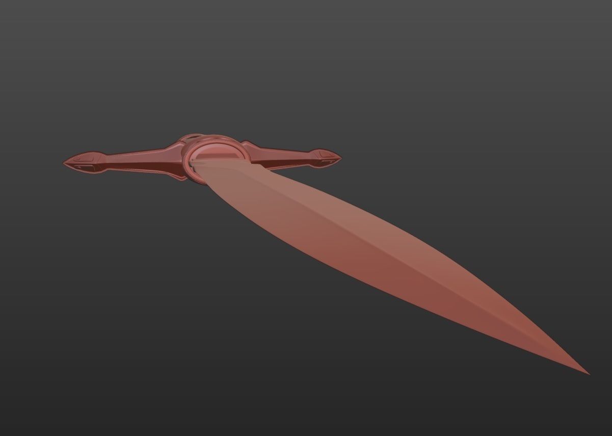Dagger gold 3D print model_11