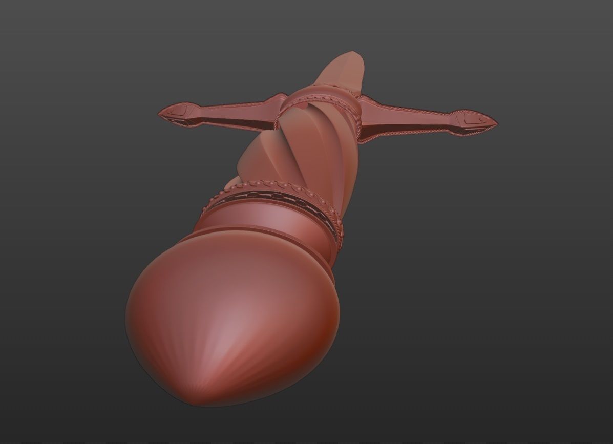 Dagger gold 3D print model_13