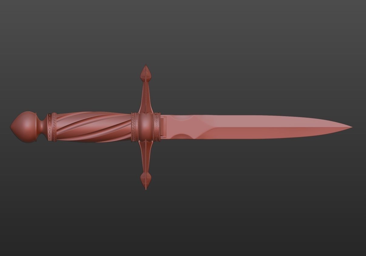Dagger gold 3D print model_12