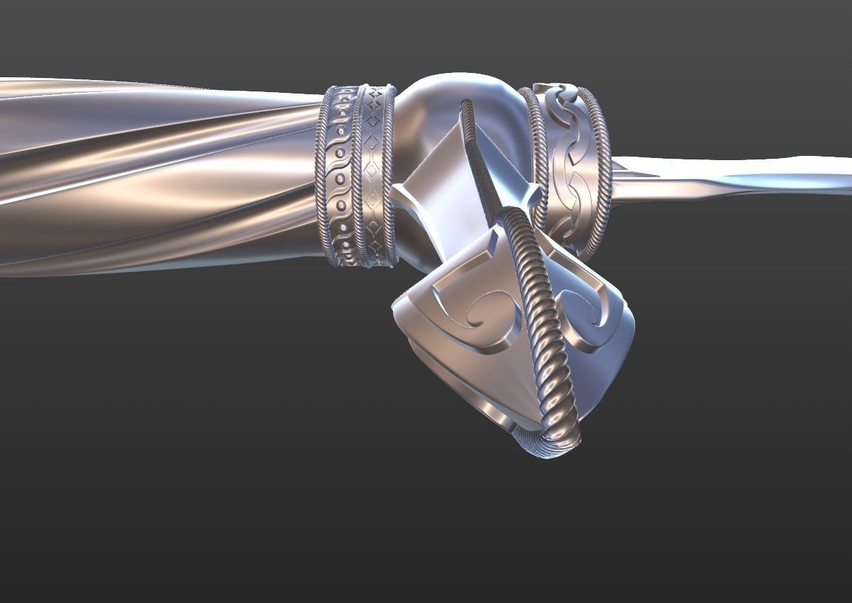 Dagger gold 3D print model_9