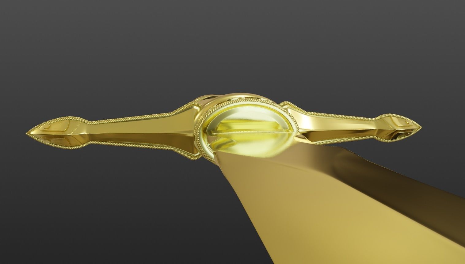 Dagger gold 3D print model_3