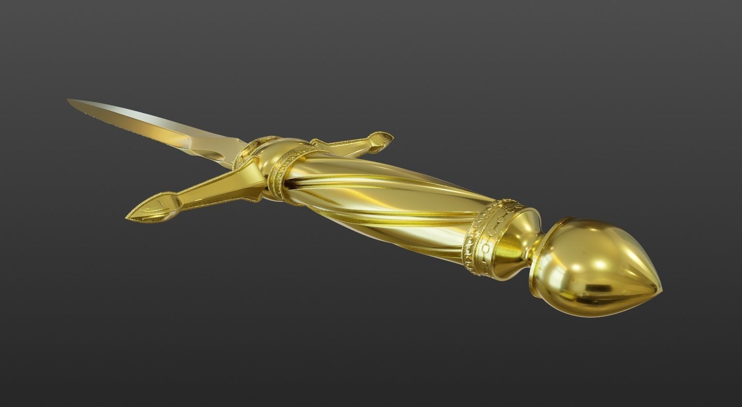 Dagger gold 3D print model_2