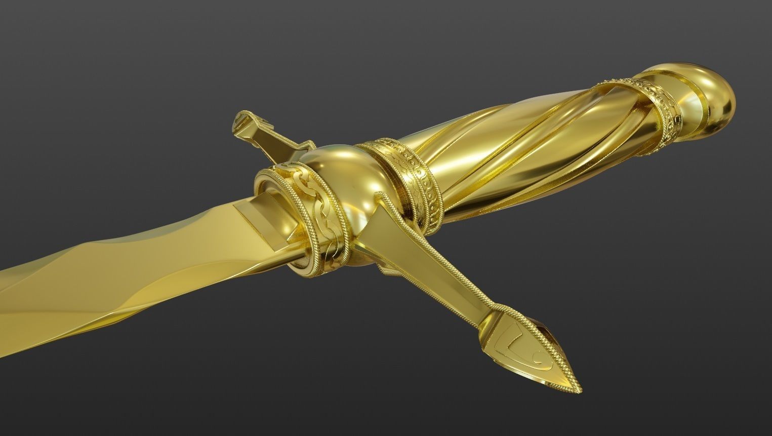 Dagger gold 3D print model_1