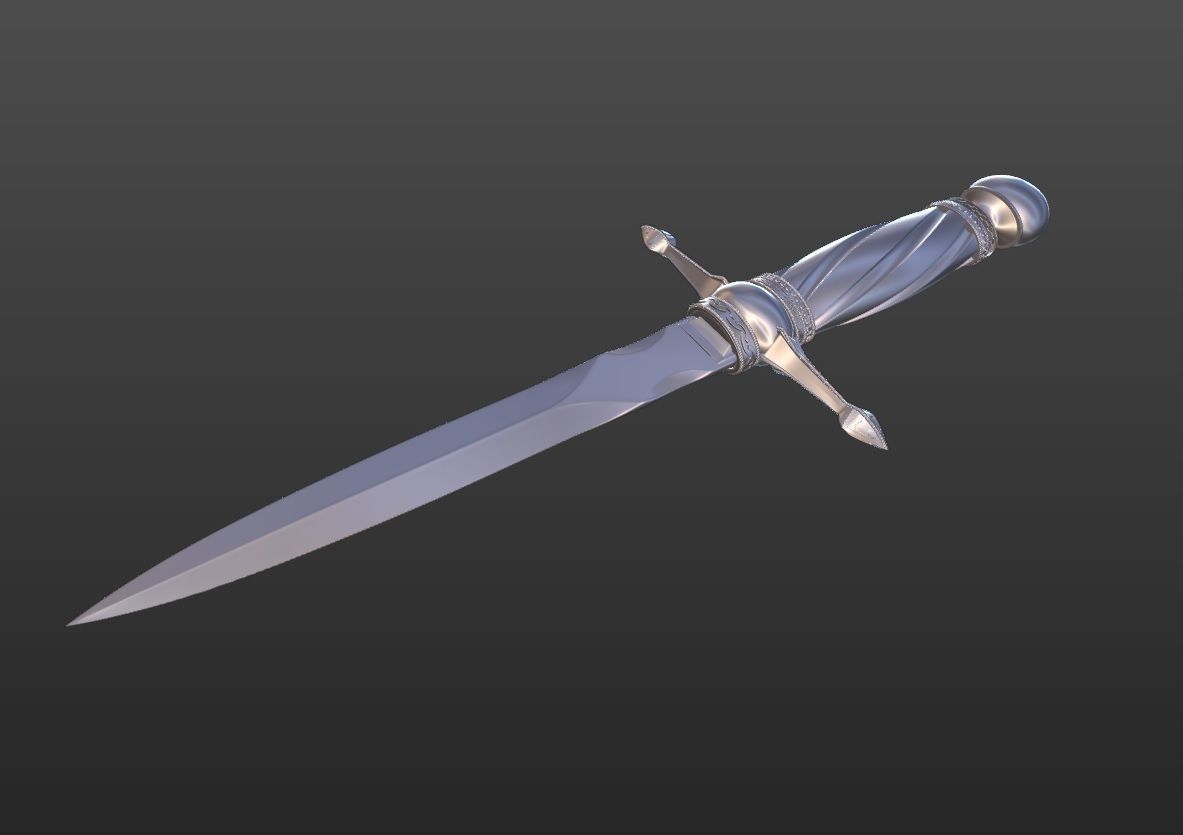 Dagger gold 3D print model_6