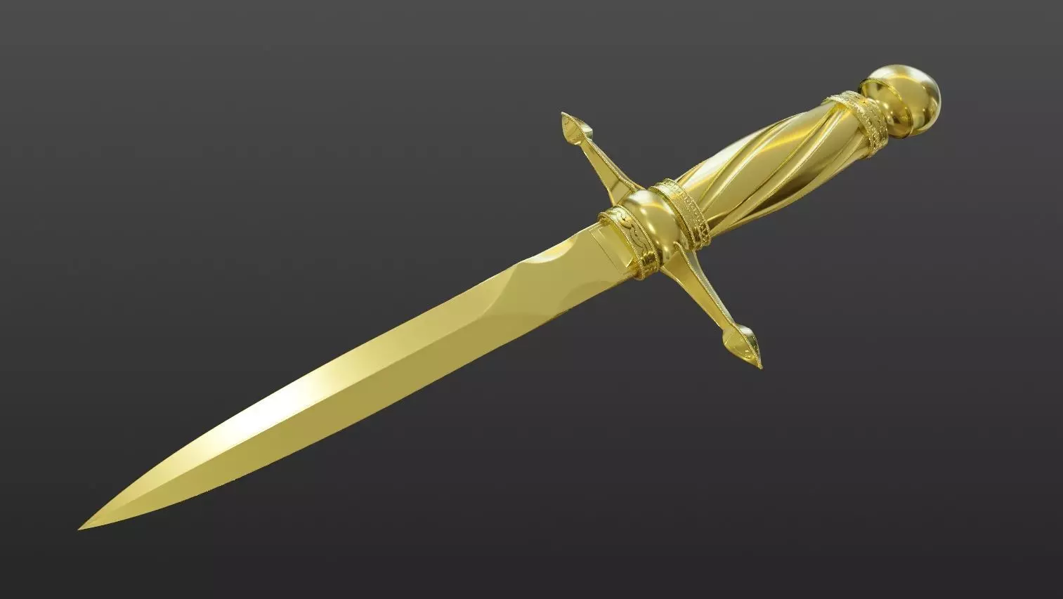 Dagger gold 3D print model_0