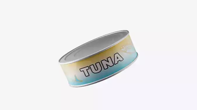 Tuna Can Texturized Oil glossy 3D model