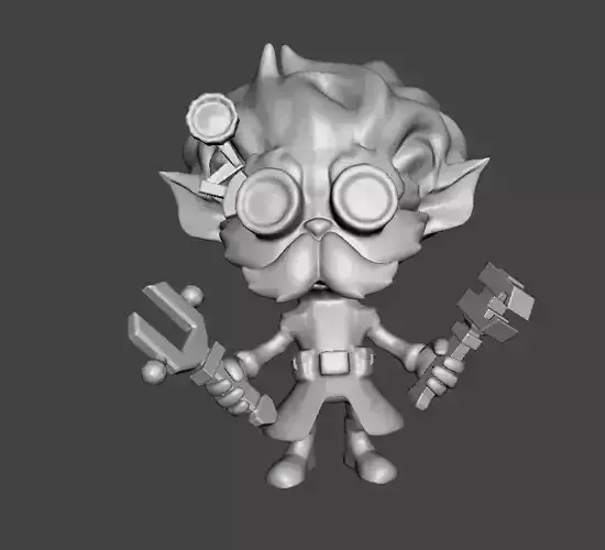 Heimerdinger 3D Model little boy with glasses and tools