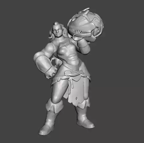 Illaoi 3D Model woman holding ball