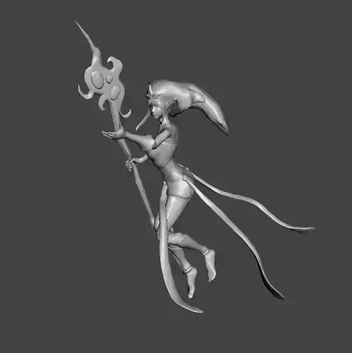 Janna 3D Model woman holding sword