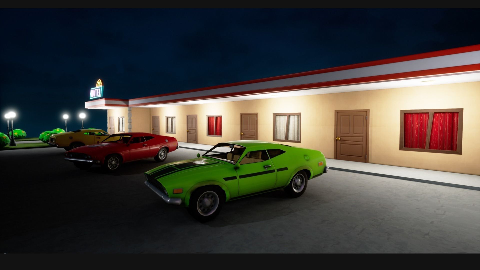 Stylized Motel Low-poly 3D model_15