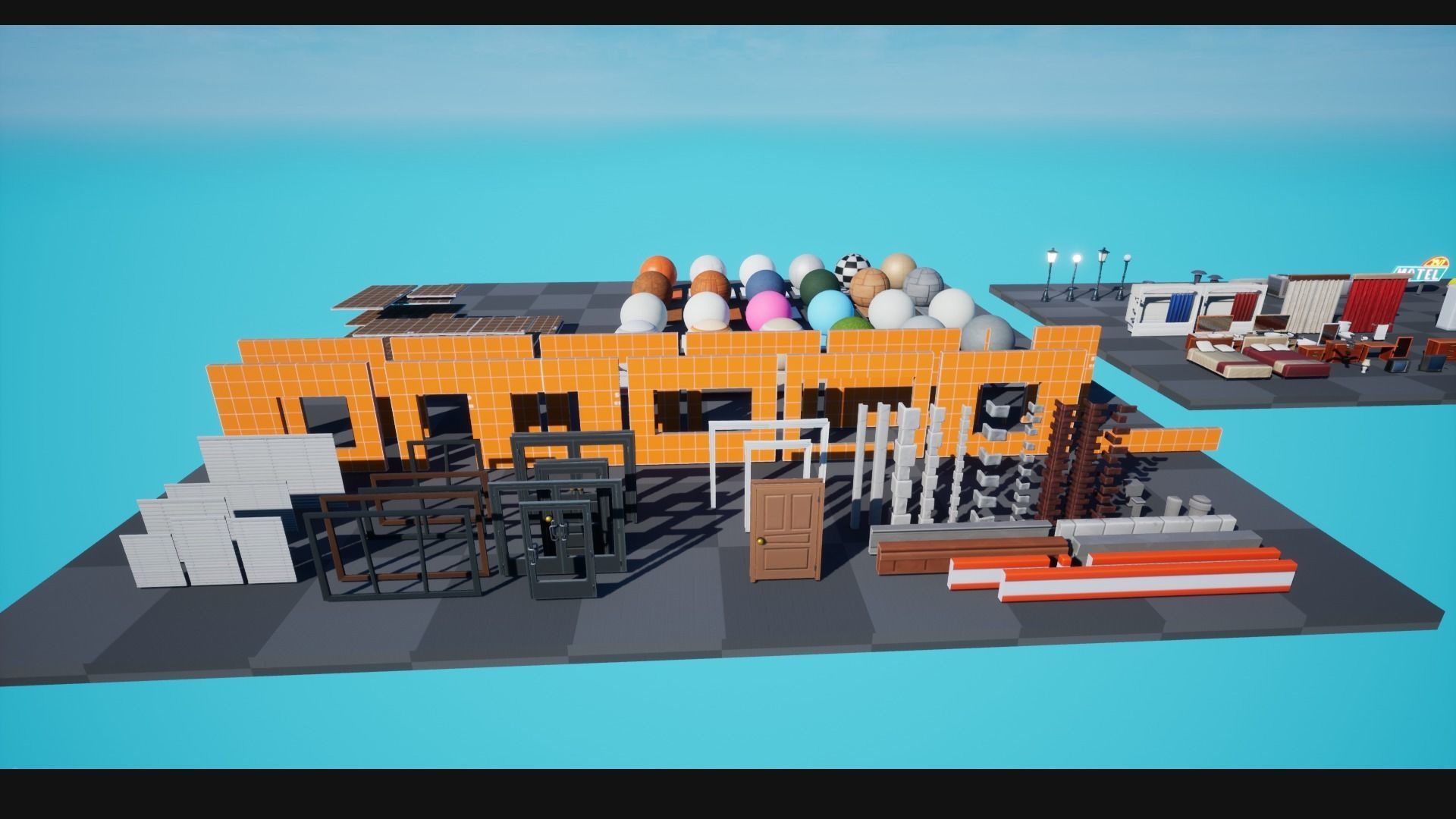 Stylized Motel Low-poly 3D model_13