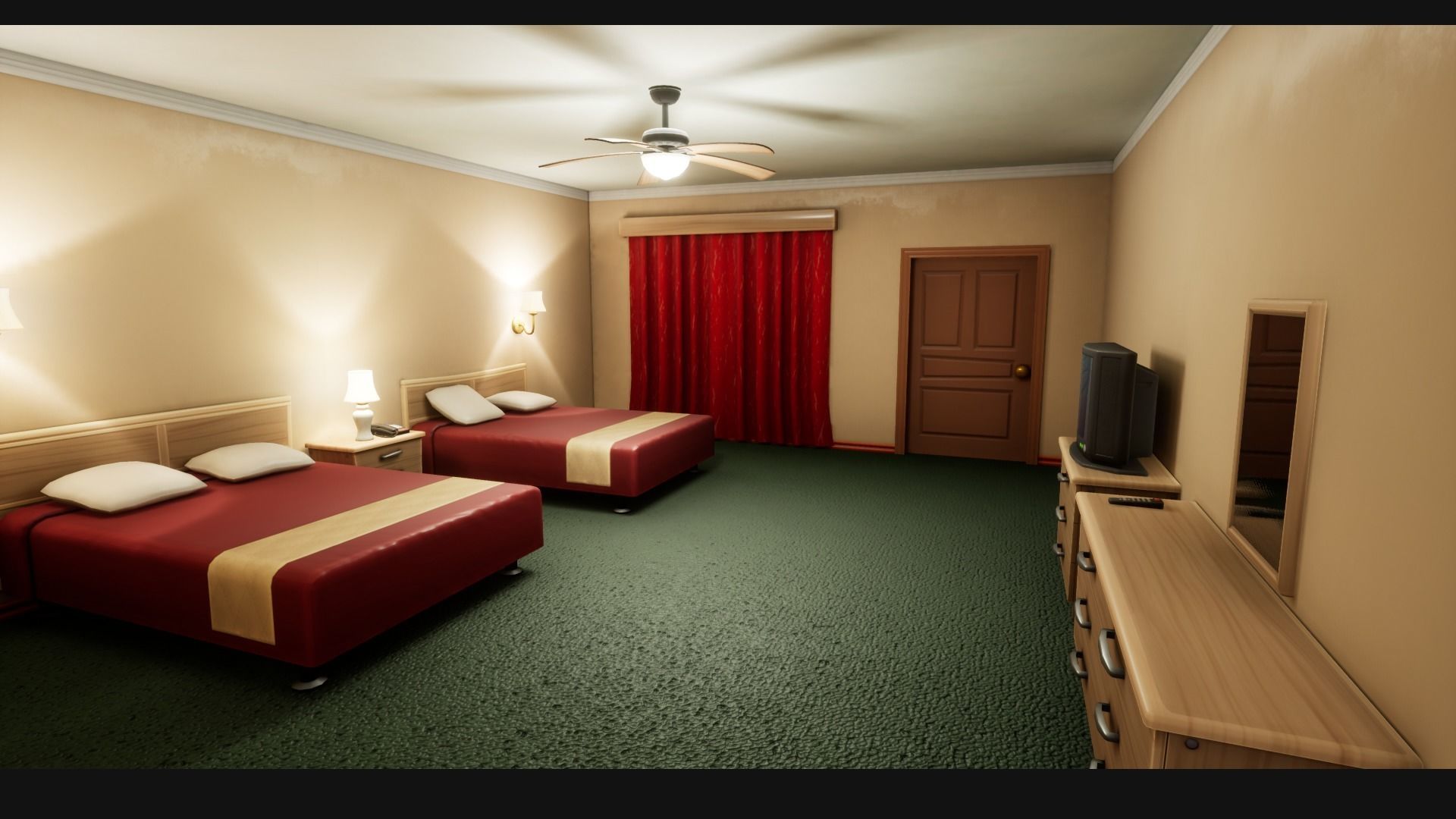 Stylized Motel Low-poly 3D model_6