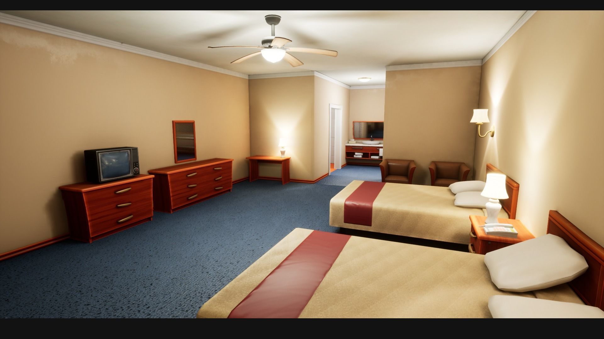 Stylized Motel Low-poly 3D model_4