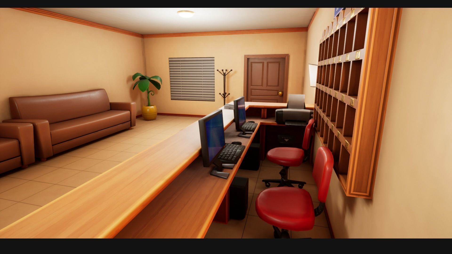 Stylized Motel Low-poly 3D model_12