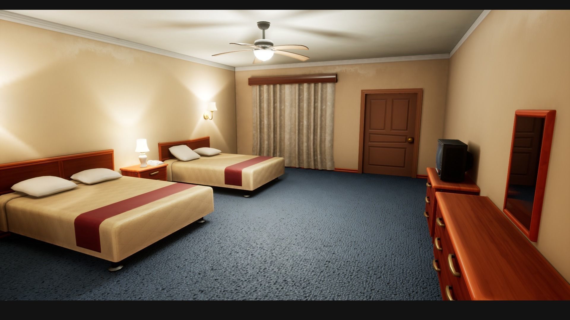 Stylized Motel Low-poly 3D model_7