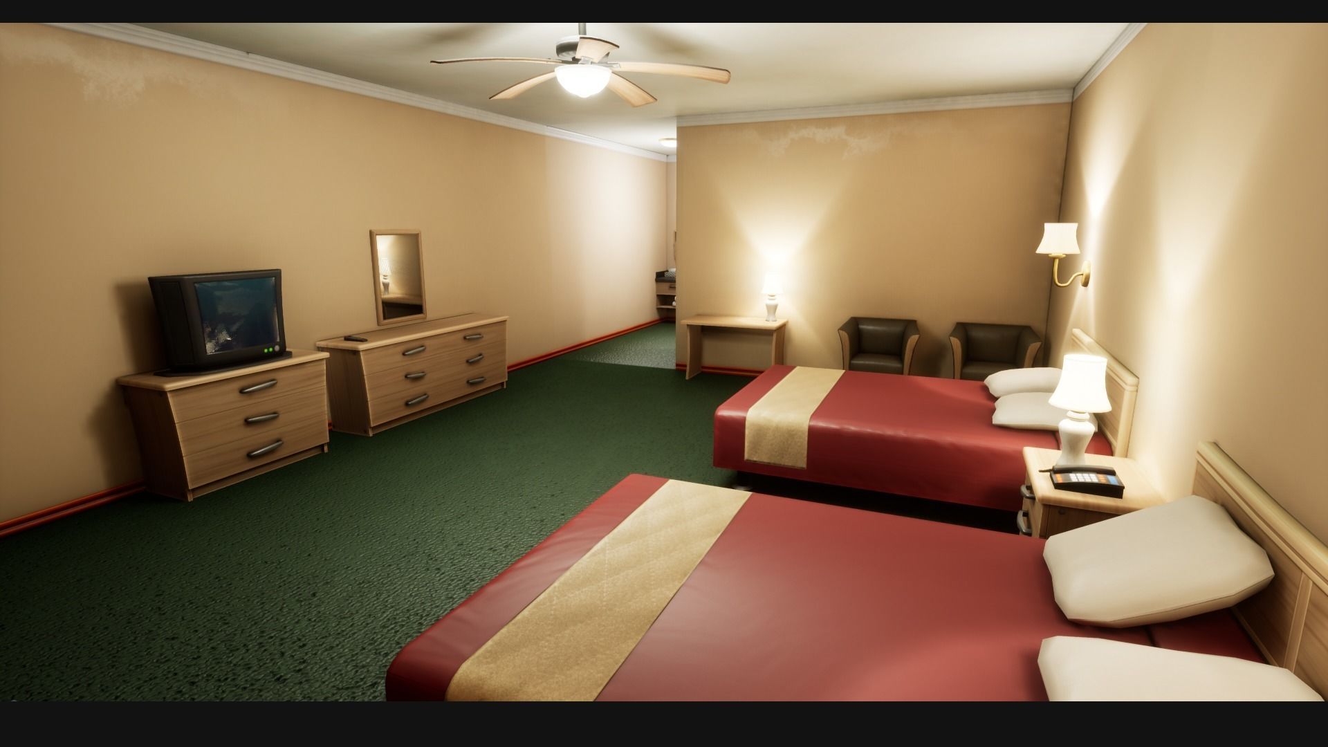 Stylized Motel Low-poly 3D model_5