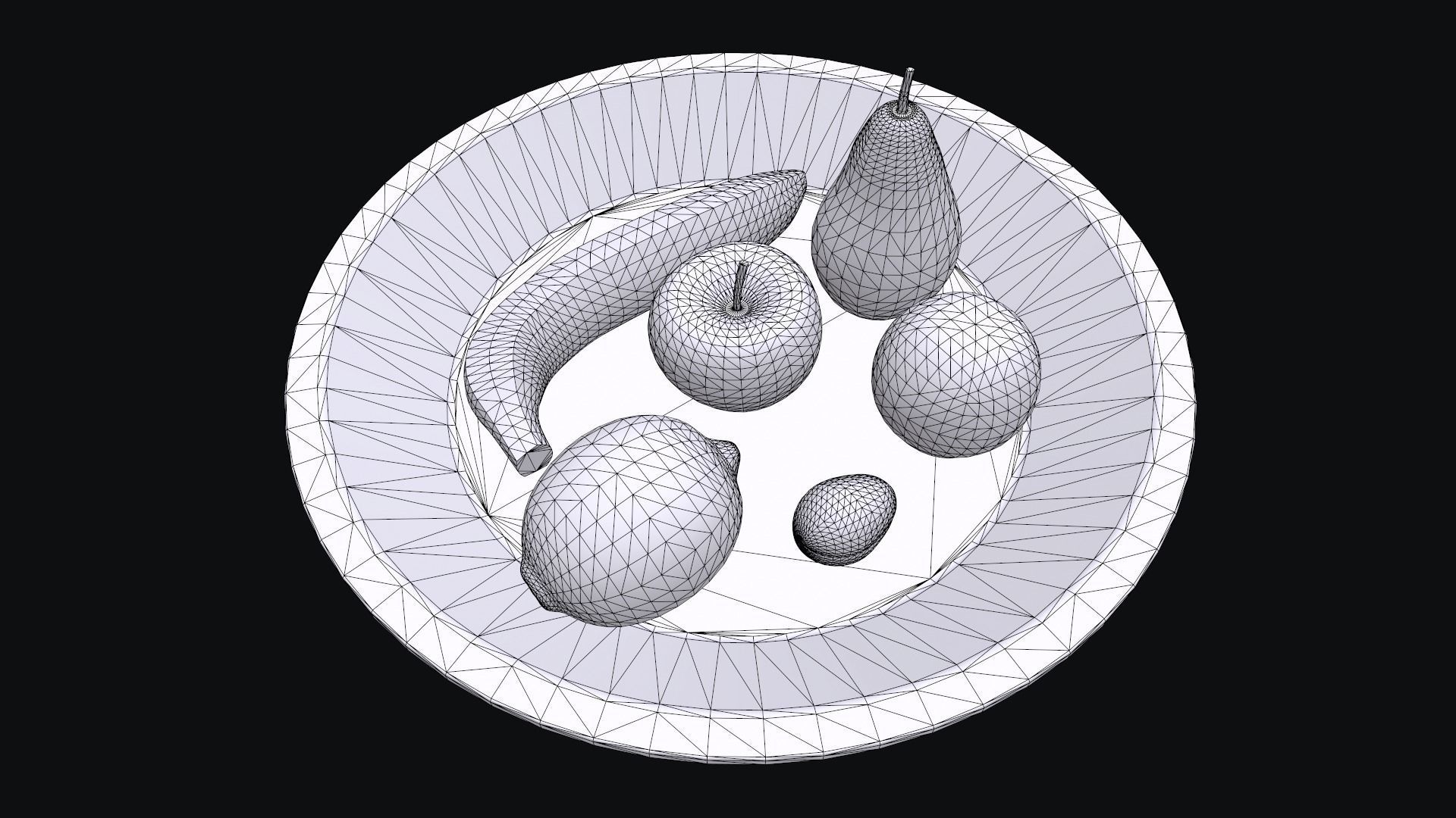 Fruit Set Low-poly 3D model_13