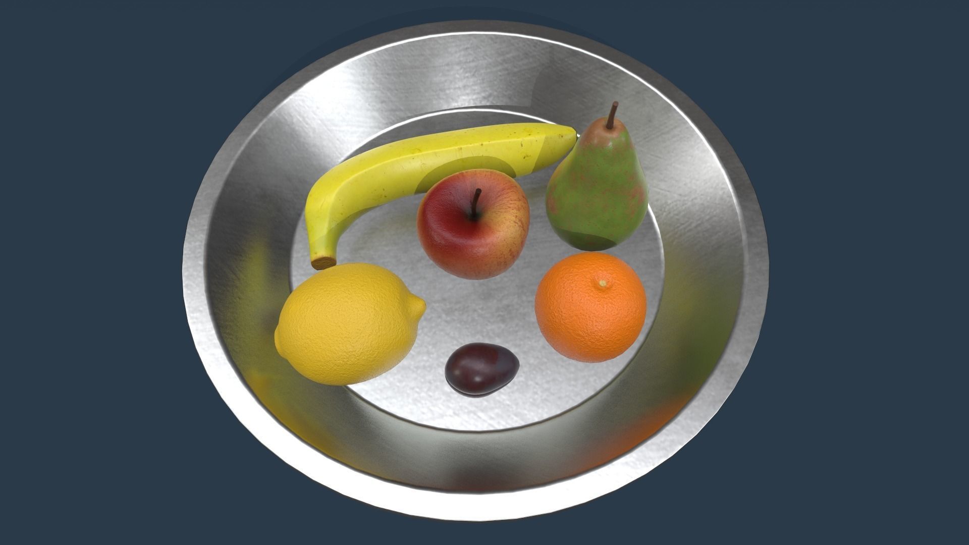 Fruit Set Low-poly 3D model_5