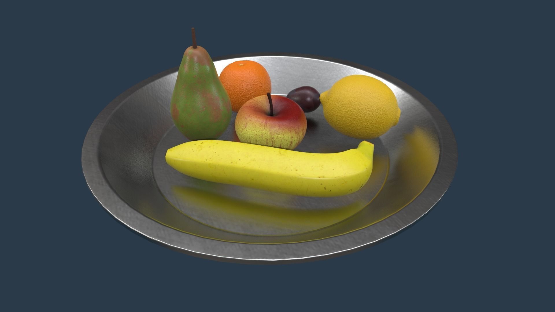 Fruit Set Low-poly 3D model_4