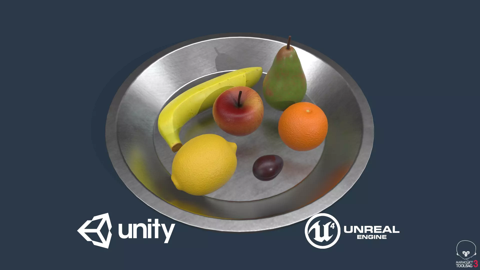 Fruit Set Low-poly 3D model_0