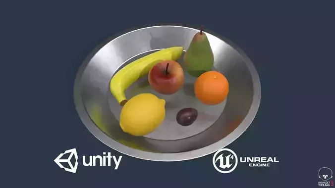 Fruit Set Low-poly 3D model