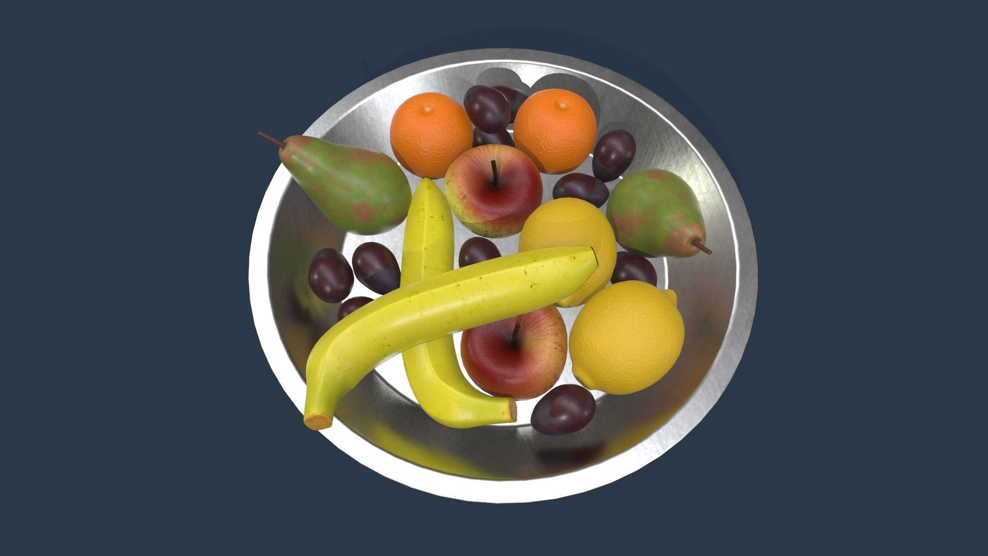 Fruit Set Low-poly 3D model_3