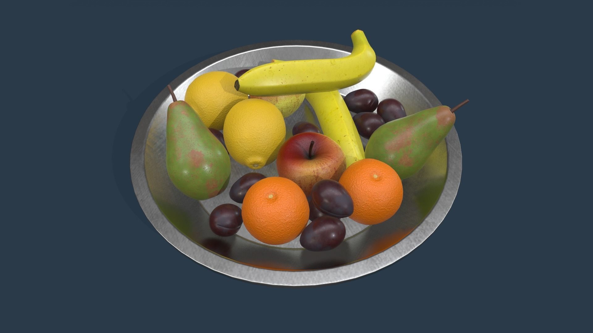 Fruit Set Low-poly 3D model_2