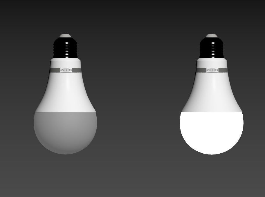 RYET Led Bulb Low-poly 3D model_4