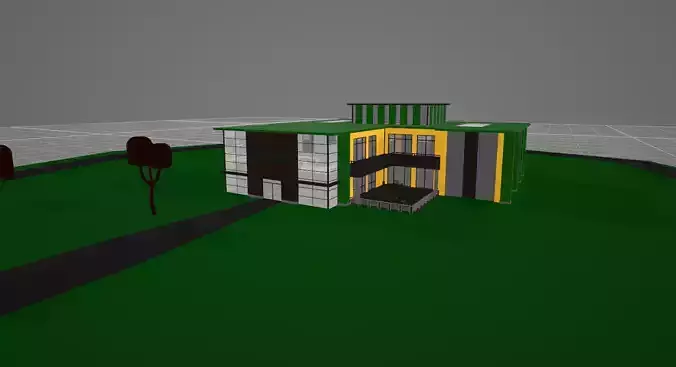 Restaurant house on field