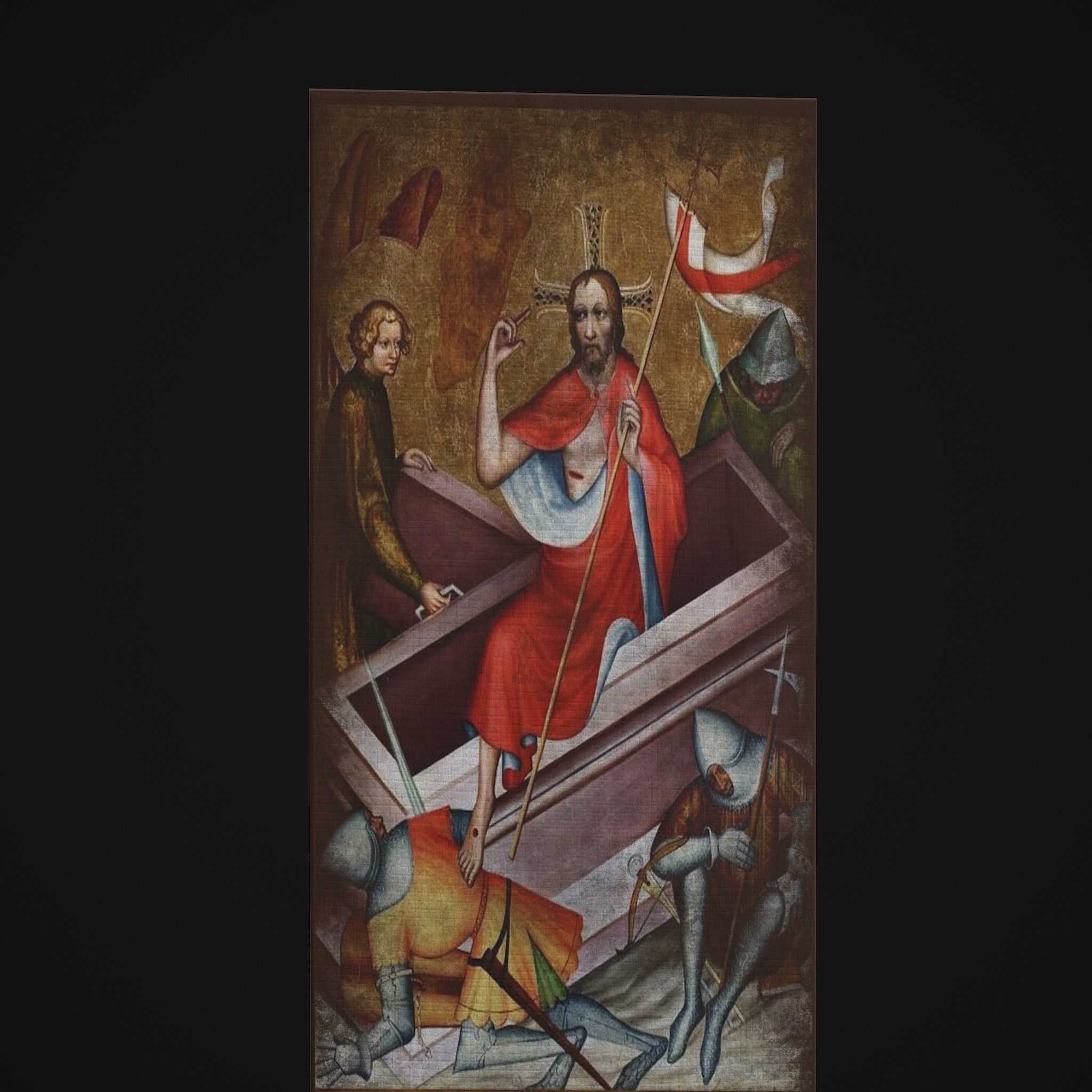 Medieval Church Painting Two  Low-poly 3D model_8