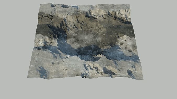 Lamdscape 3D model mountain with snow 3D model