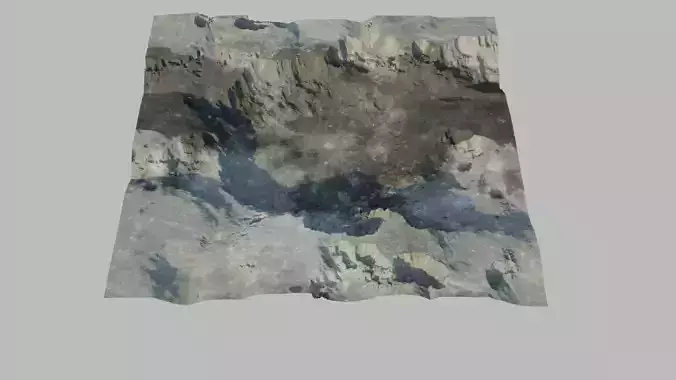 Lamdscape 3D model mountain with snow 3D model