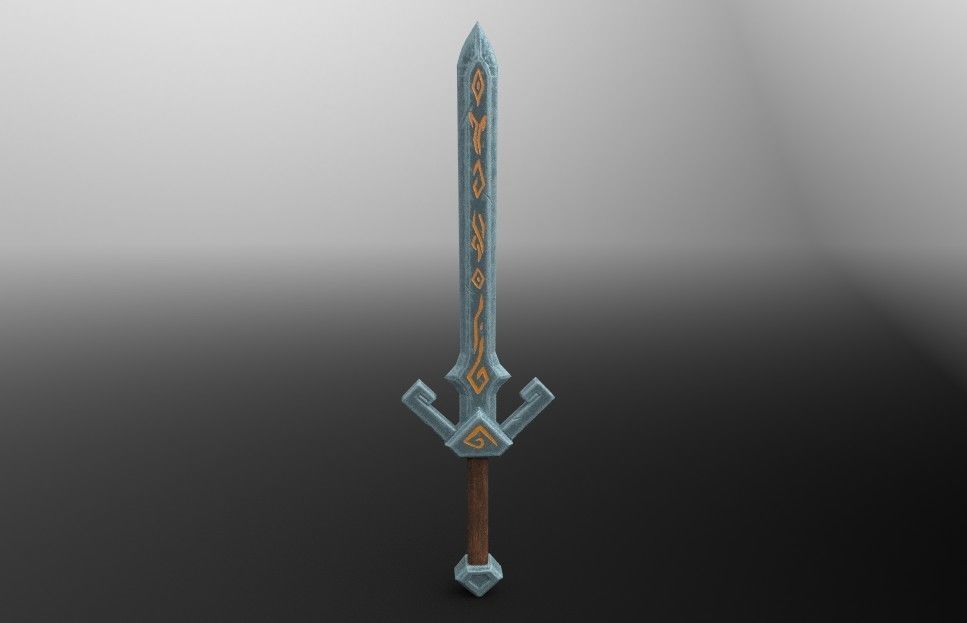 Sword Low Poly Game Asset 3D model_1