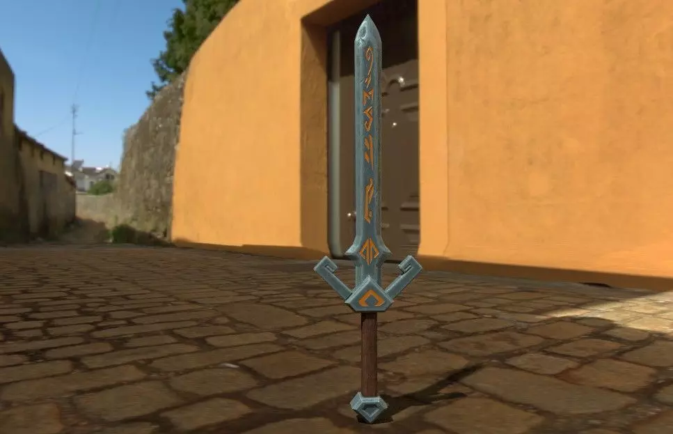 Sword Low Poly Game Asset 3D model_0