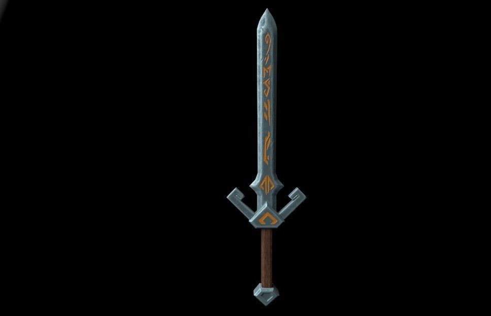 Sword Low Poly Game Asset 3D model_5