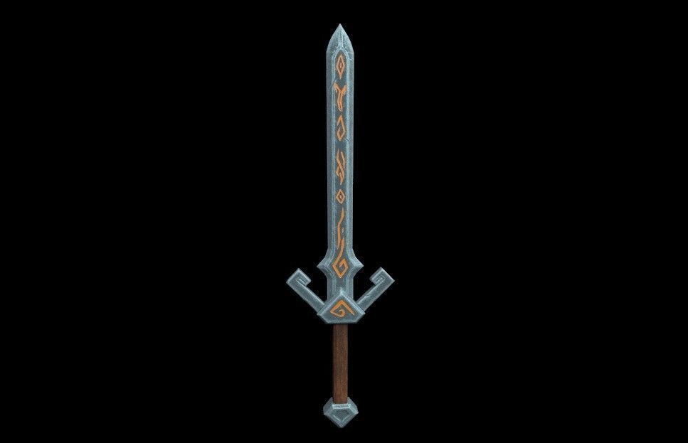 Sword Low Poly Game Asset 3D model_2