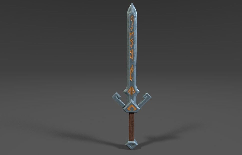 Sword Low Poly Game Asset 3D model_4