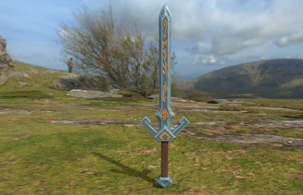 Sword Low Poly Game Asset 3D model_3