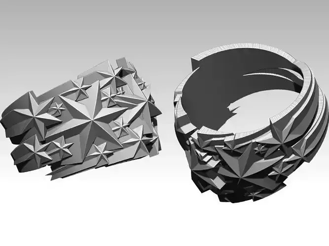 Spark Star Ring 3D print model