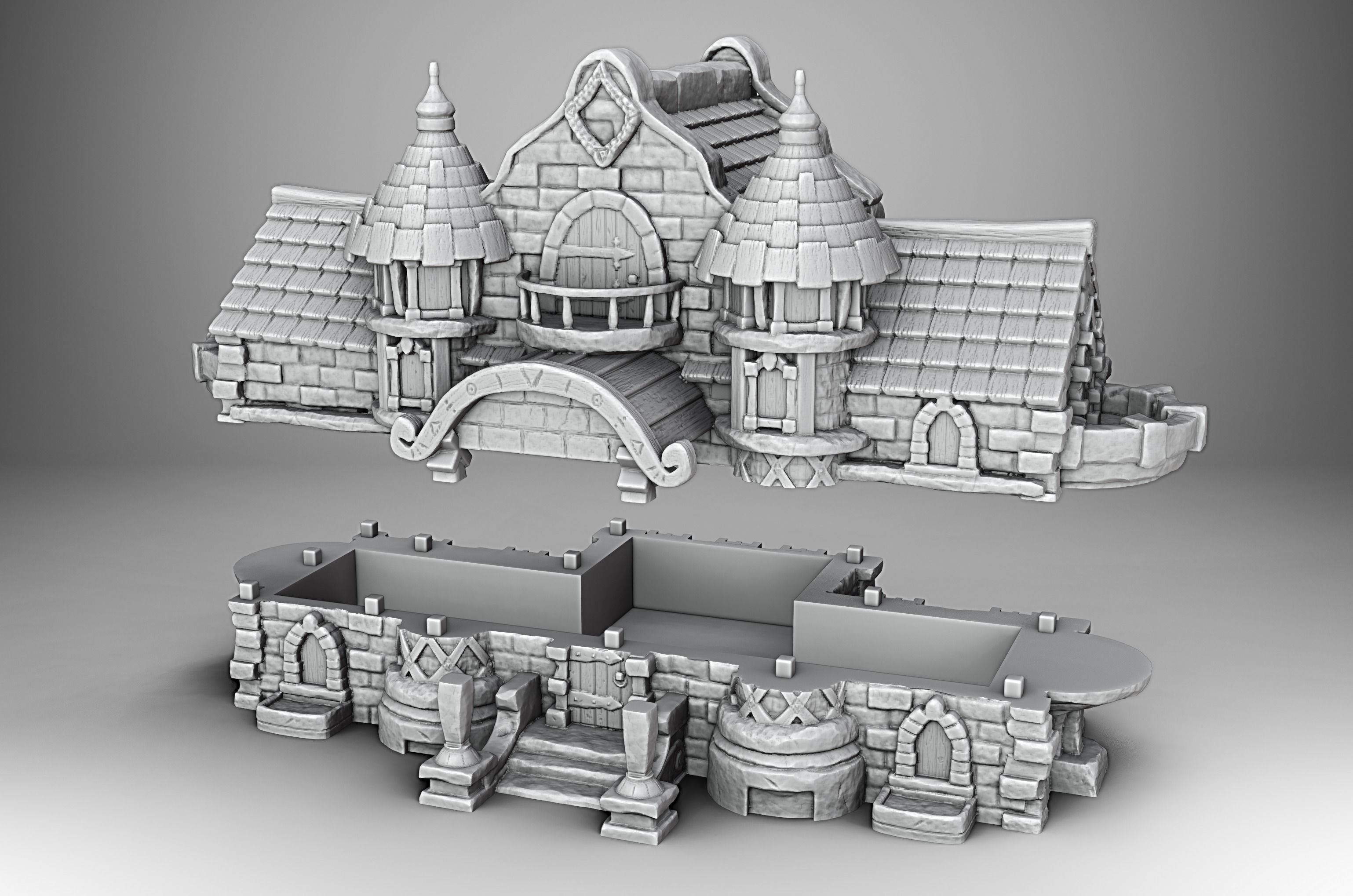 Castle 3D print model_3