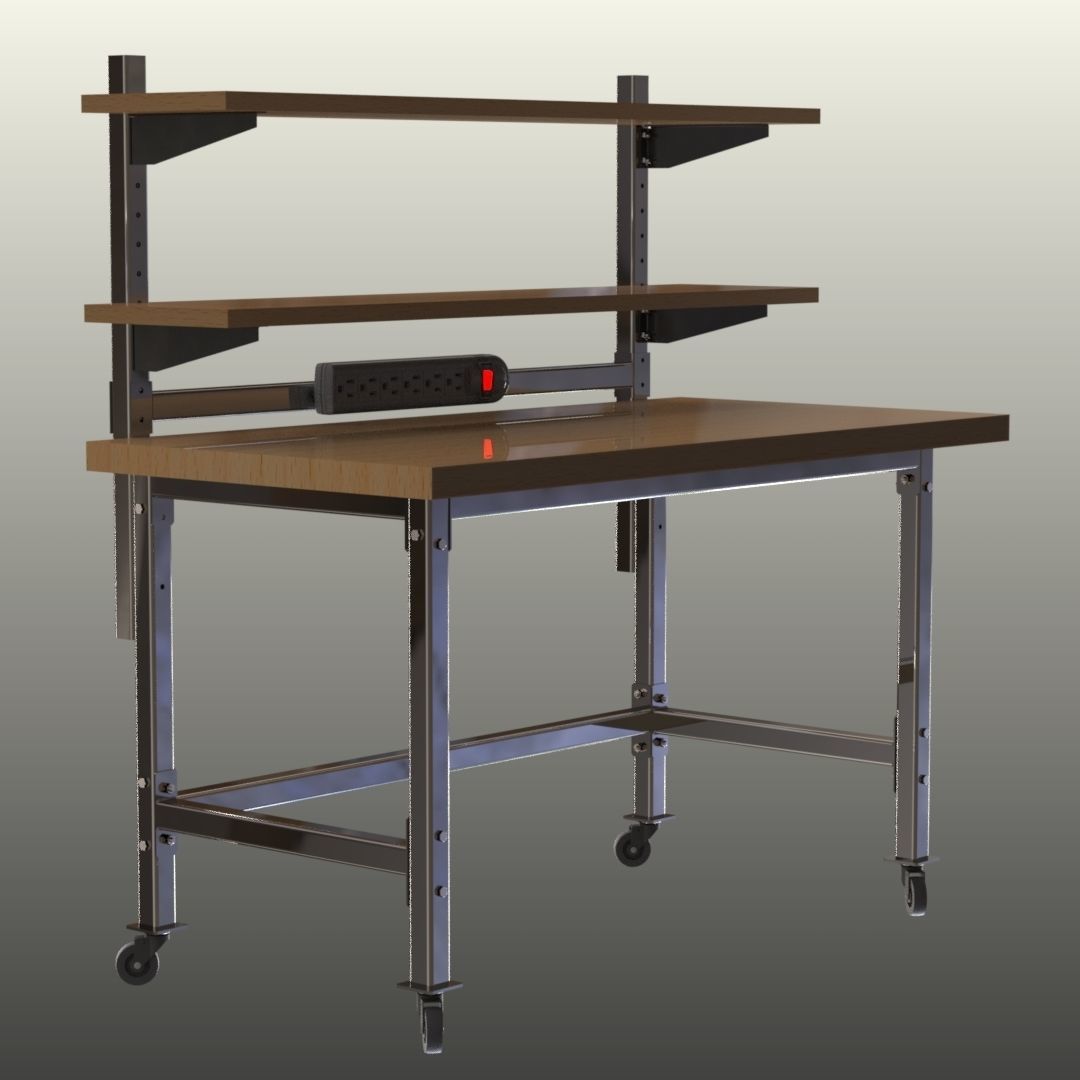 Electronic Workshop Table 3D model_2