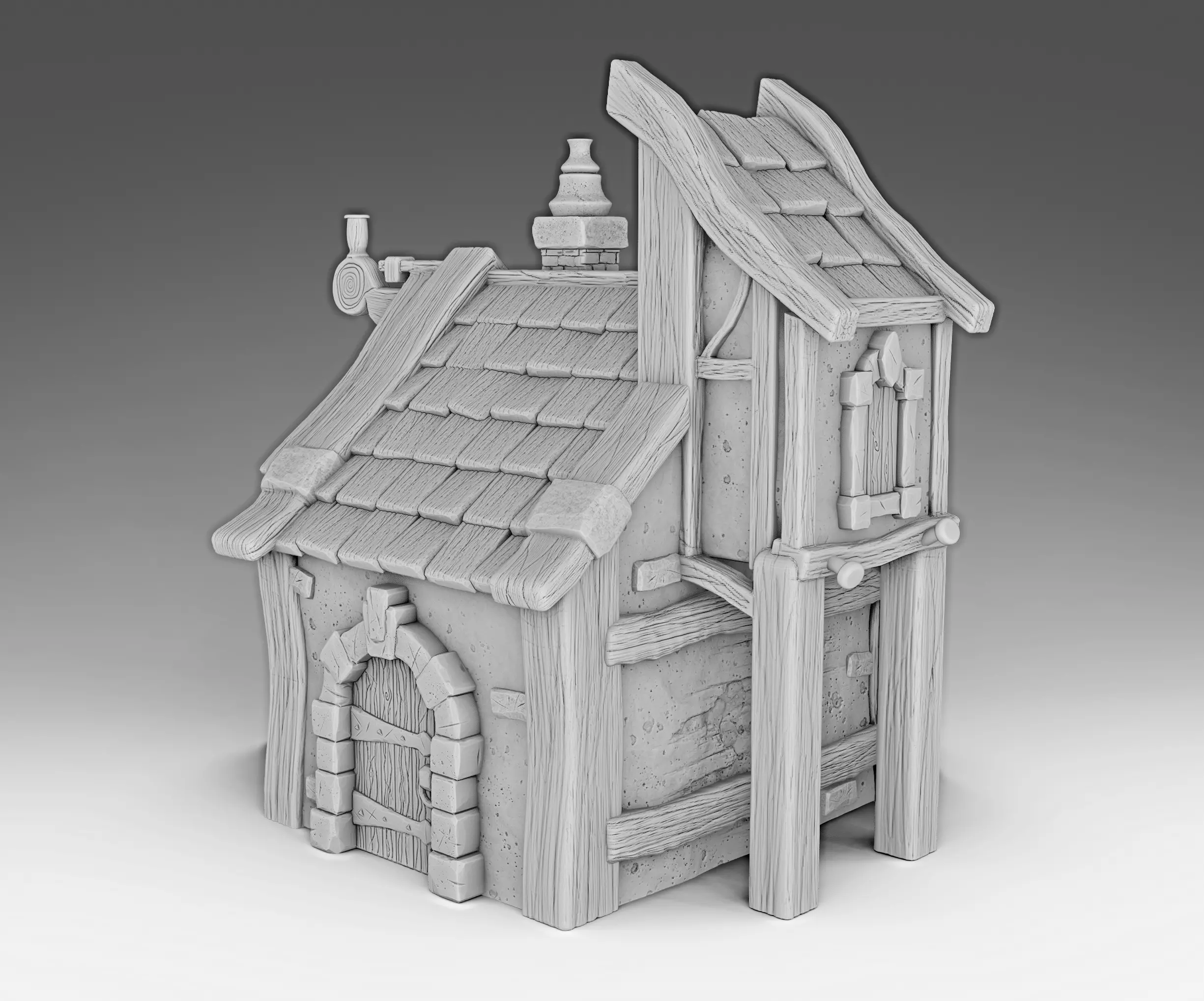 House with roof 3D print model