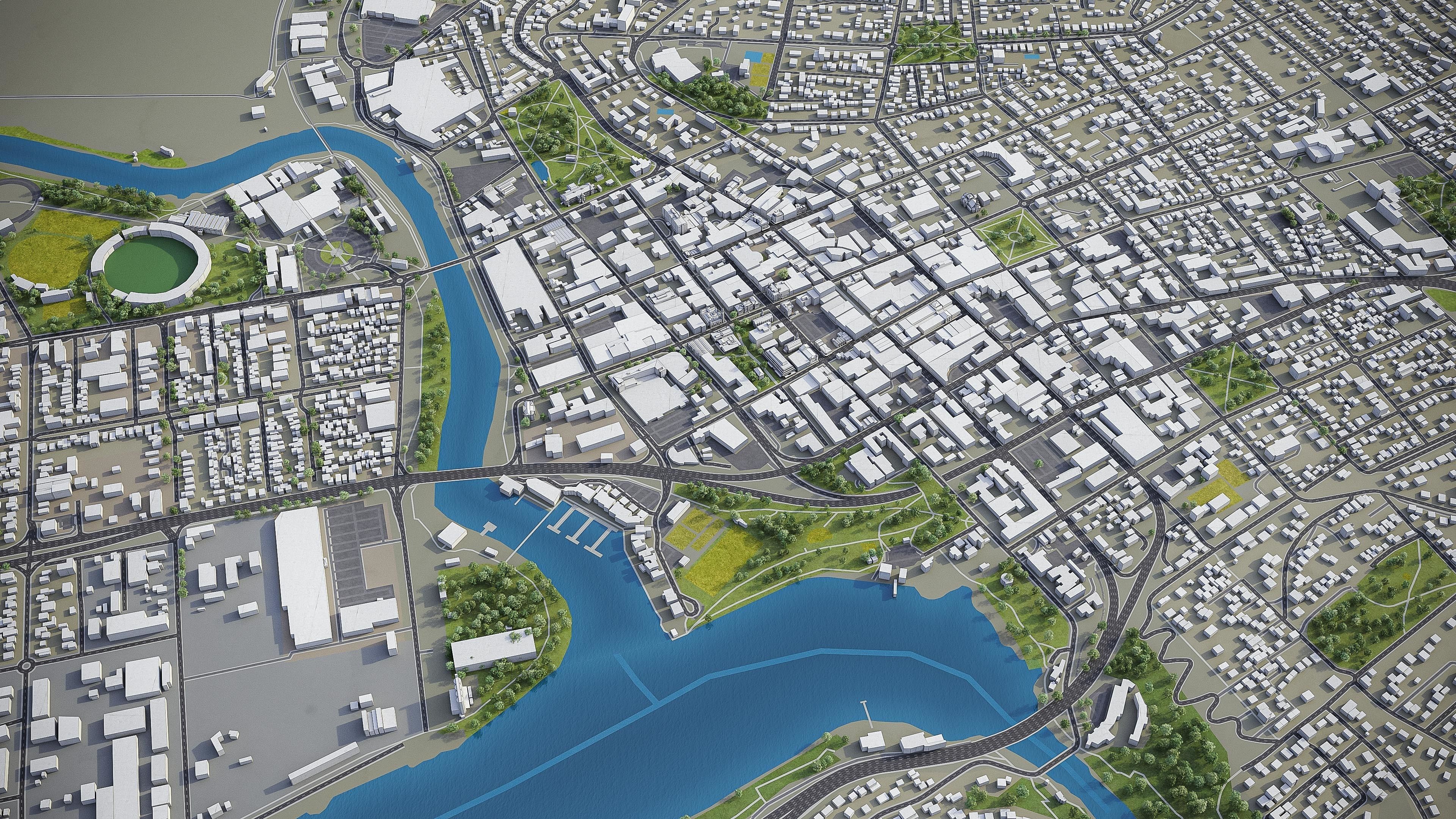 Launceston Low-poly 3D model_6