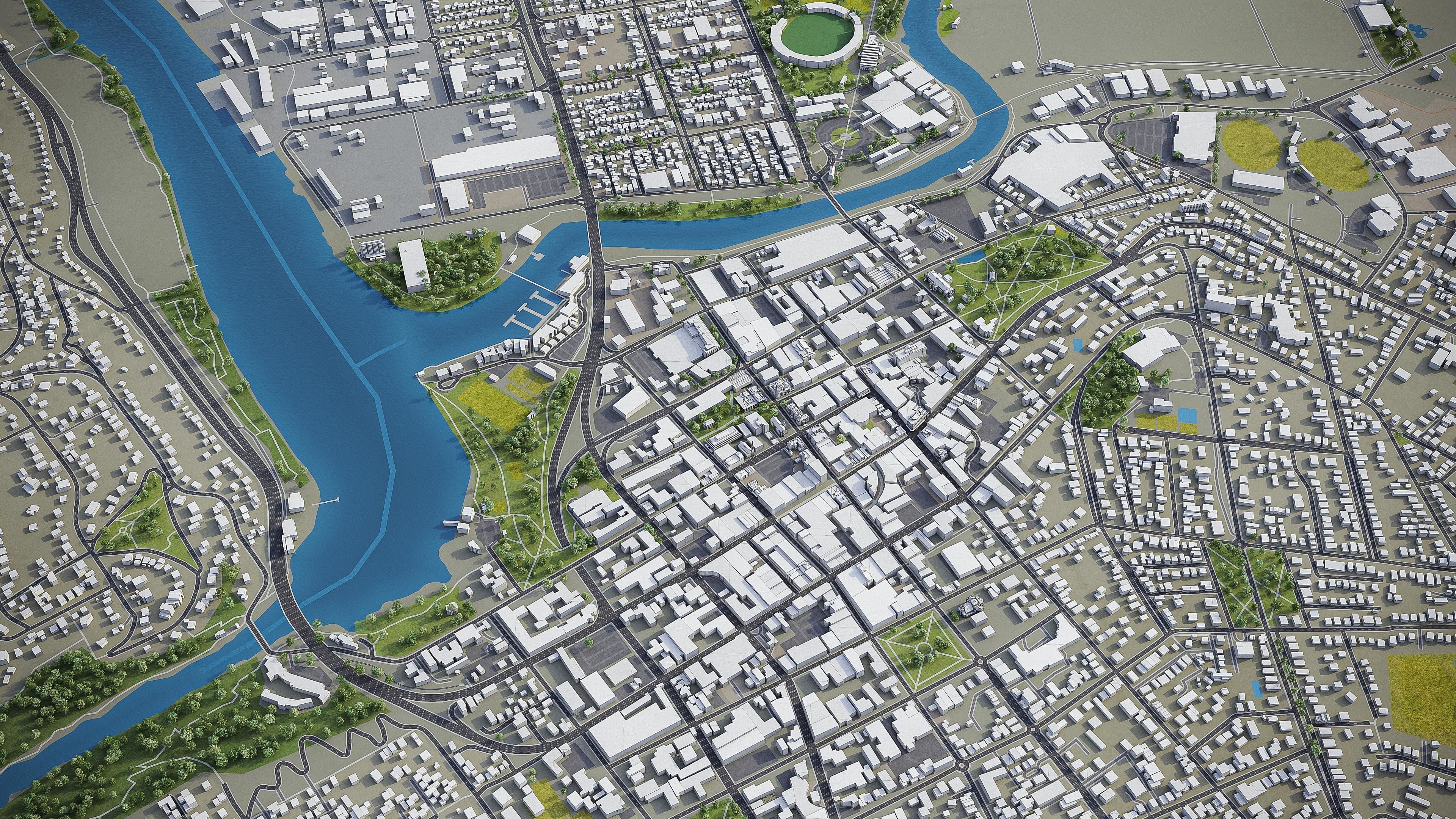 Launceston Low-poly 3D model_2