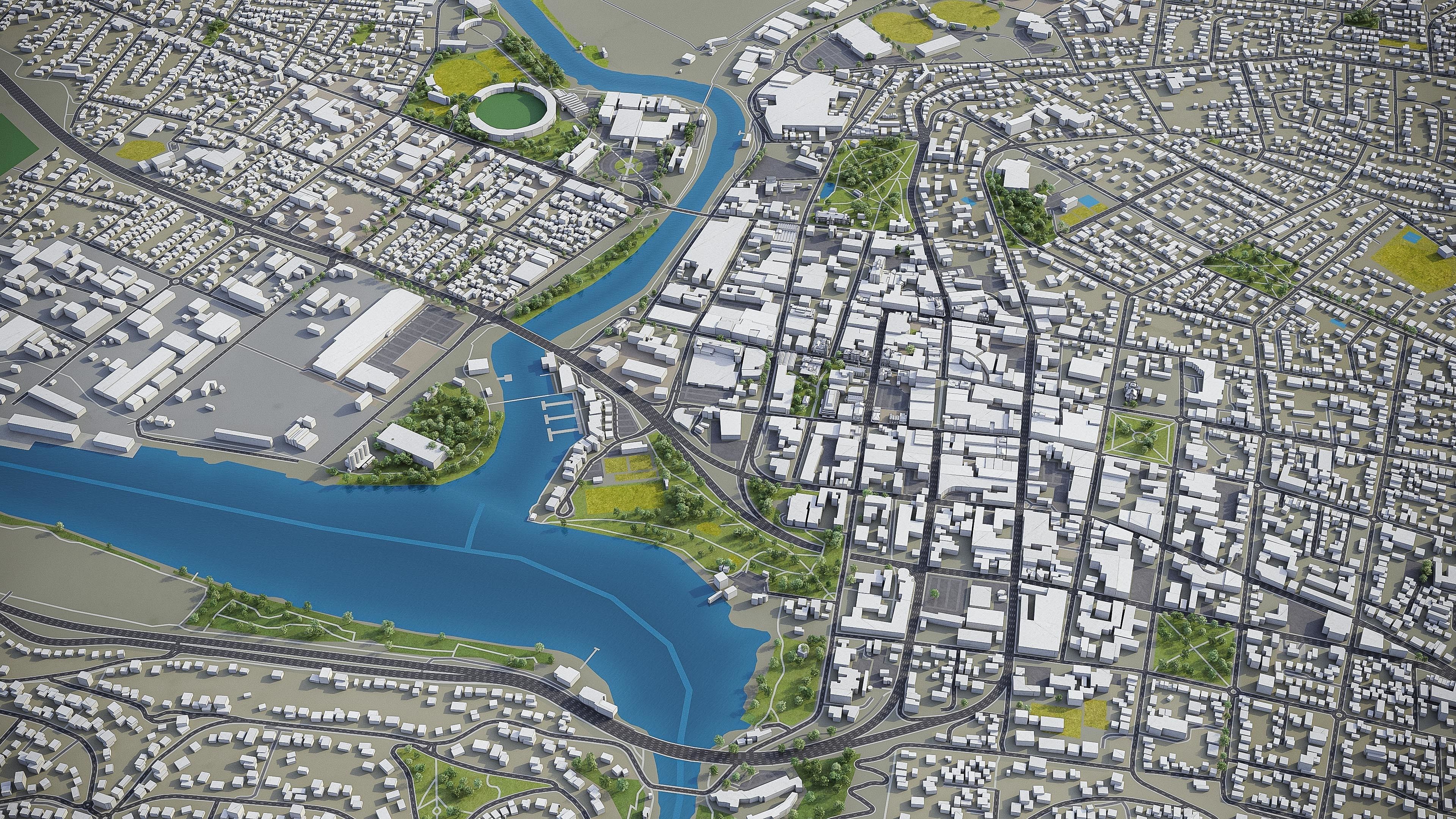 Launceston Low-poly 3D model_4