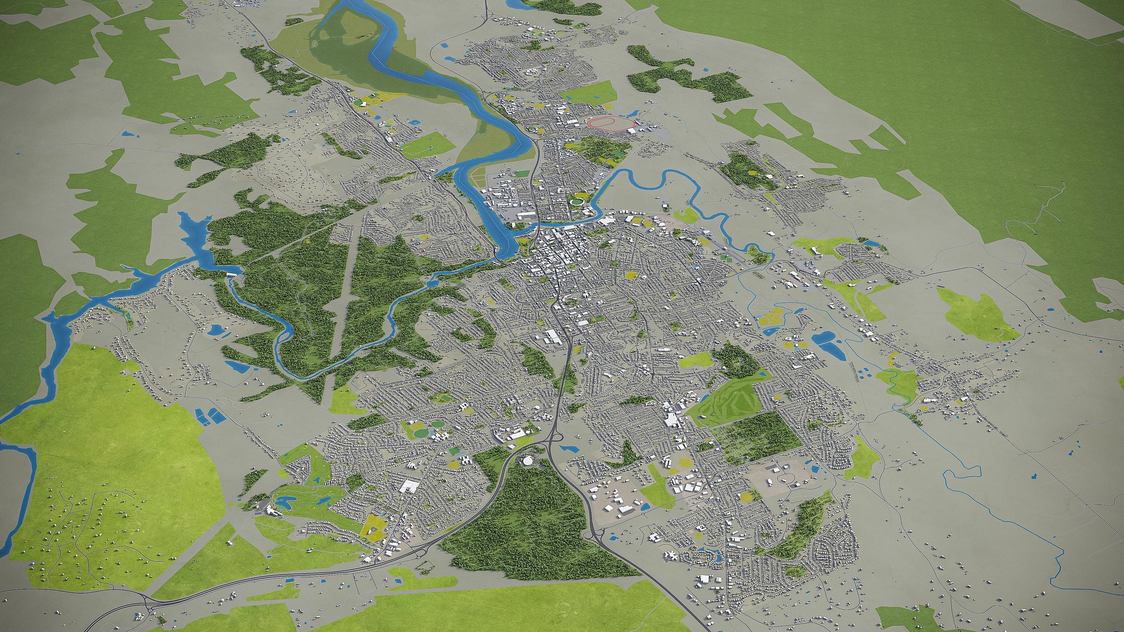 Launceston Low-poly 3D model_13